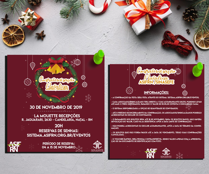 ASIFRN e SINASEFE Natal realizam confraternização Natalina em 30 de novembro – Sinasefe RN ASIFRN e SINASEFE Natal realizam confraternização Natalina em 30 de novembro – Sinasefe RN