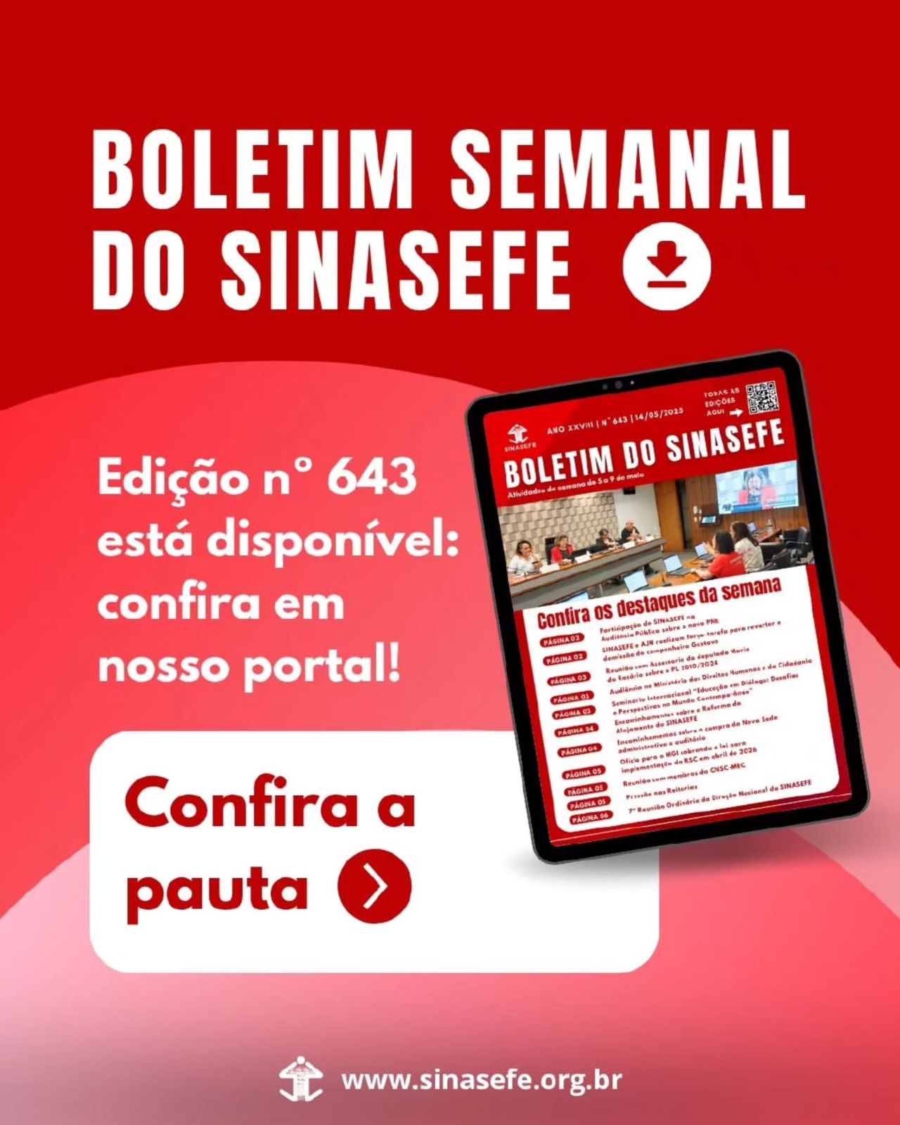 Boletim Semanal 643 está disponível, confira a publicação