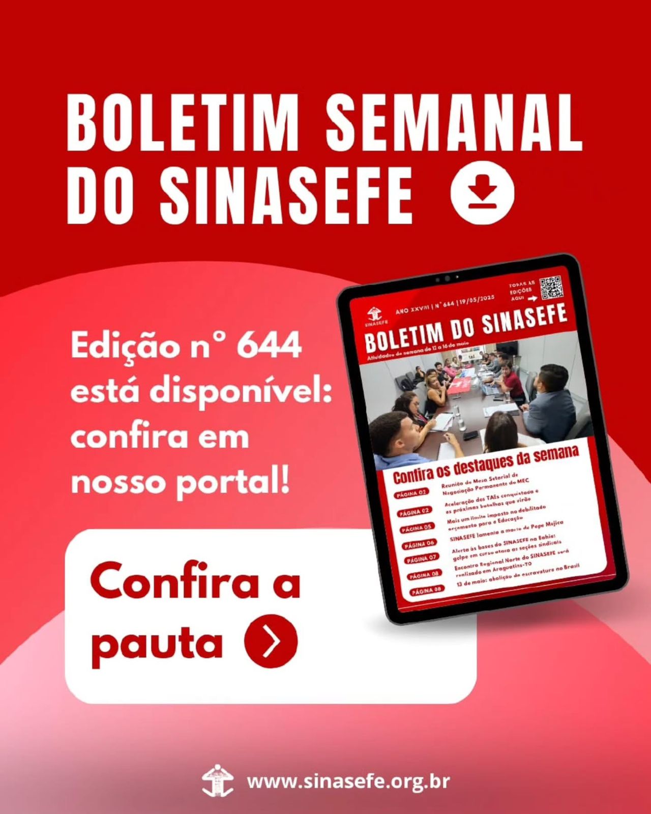 Boletim Semanal 644 está disponível, confira a publicação