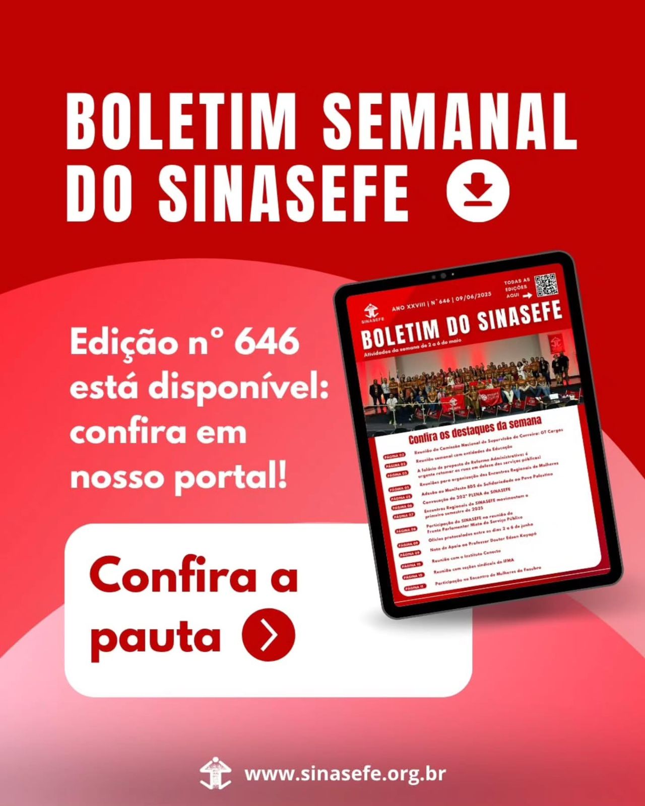 Boletim Semanal 646 está disponível, confira a publicação