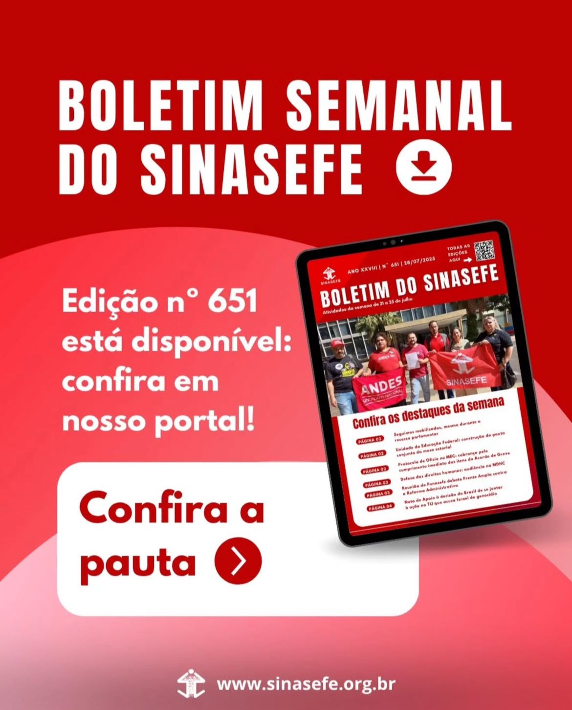 Boletim Semanal 651 está disponível, confira a publicação