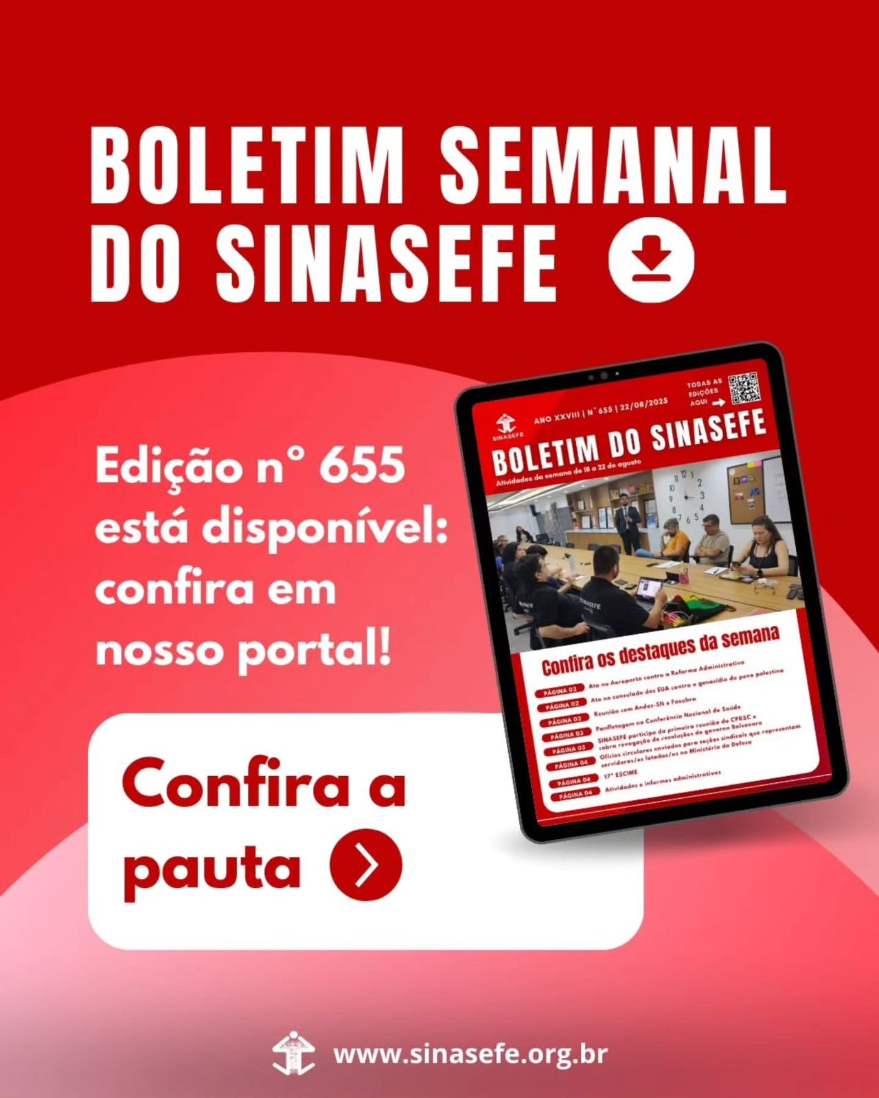 Boletim Semanal 655 está disponível, confira a publicação