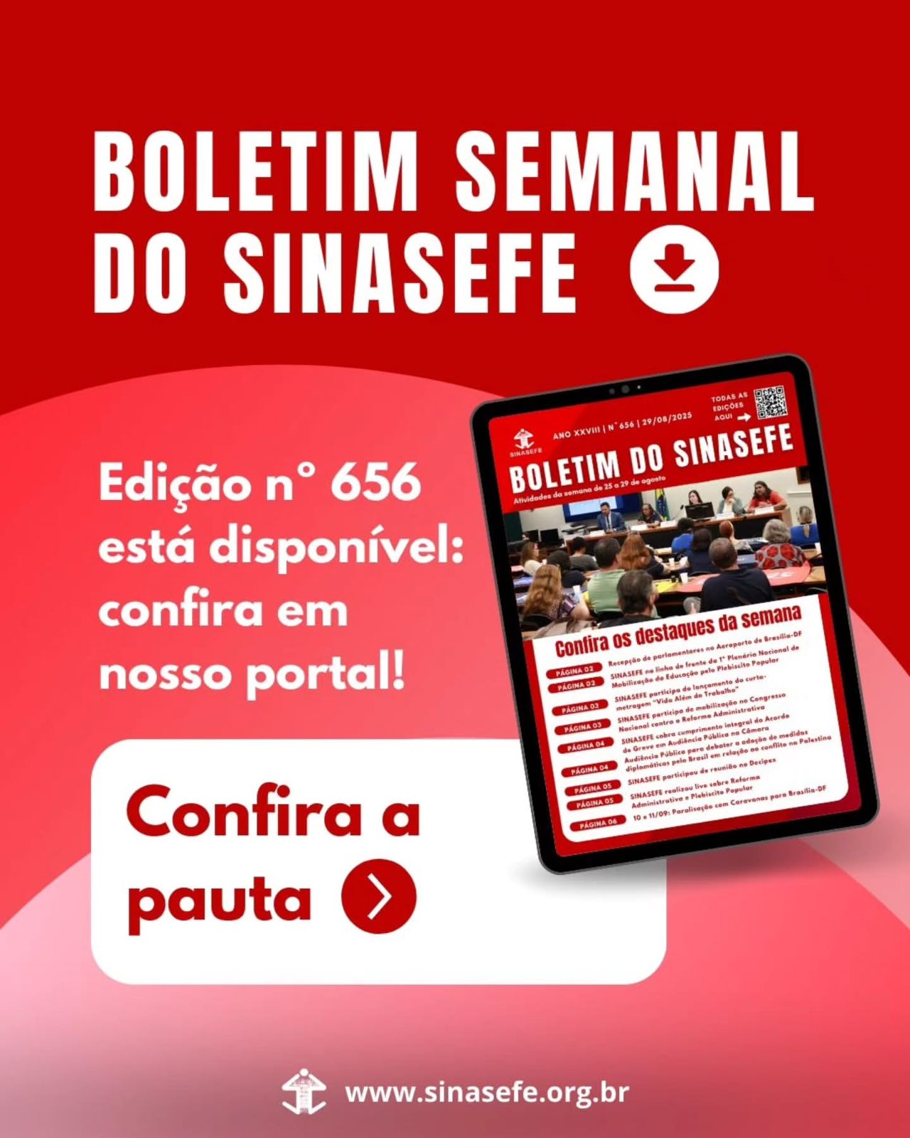 Boletim Semanal 656 está disponível, confira a publicação