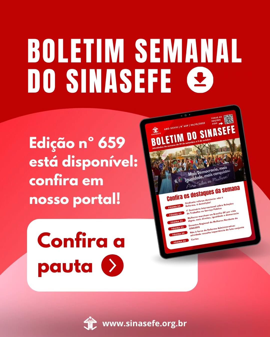 Boletim Semanal 659 está disponível, confira a publicação